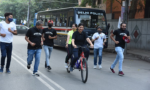 Malviya Nagar Roads Witness over 1000 Cyclists on a Single Day